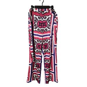New York & Company Pink Purple Italian Designer Inspired Palazzo Pants Sz L